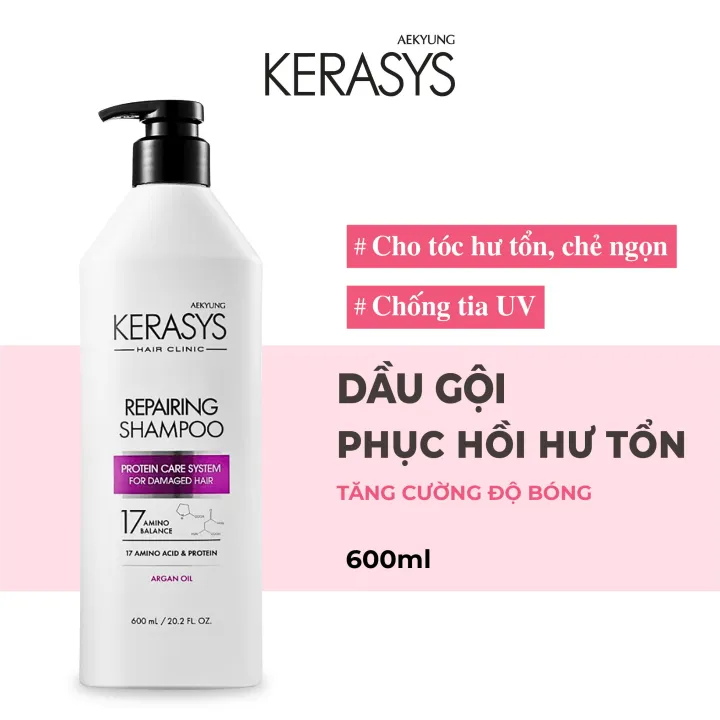 Dầu Gội KeraSys Phục Hồi Độ Bóng Cho Tóc Hư Tổn 600ml