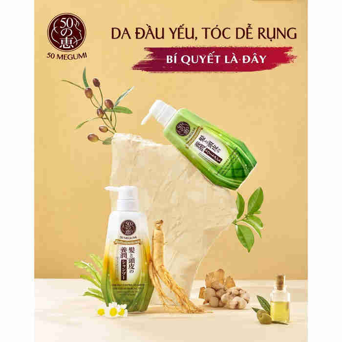 Dầu Gội 50 Megumi Ngăn Rụng Tóc, Hỗ Trợ Phục Hồi 250ml