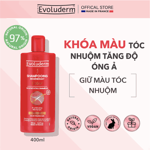 Dầu Gội Evoluderm Cho Tóc Nhuộm Bóng Mượt Bền Màu 400ml