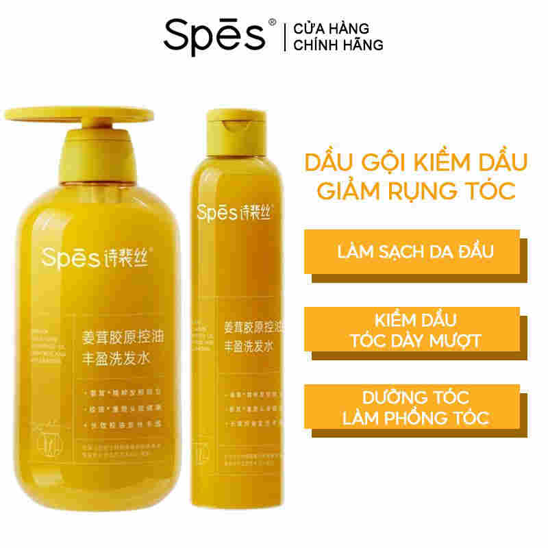 Dầu Gội Spes Chiết Xuất Gừng Kiềm Dầu, Làm Phồng Tóc 500ml