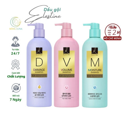 Dầu Gội Elastine Dành Cho Tóc Khô & Xơ Collagen Volume Care - Làm Phồng Tóc (Màu hồng)
