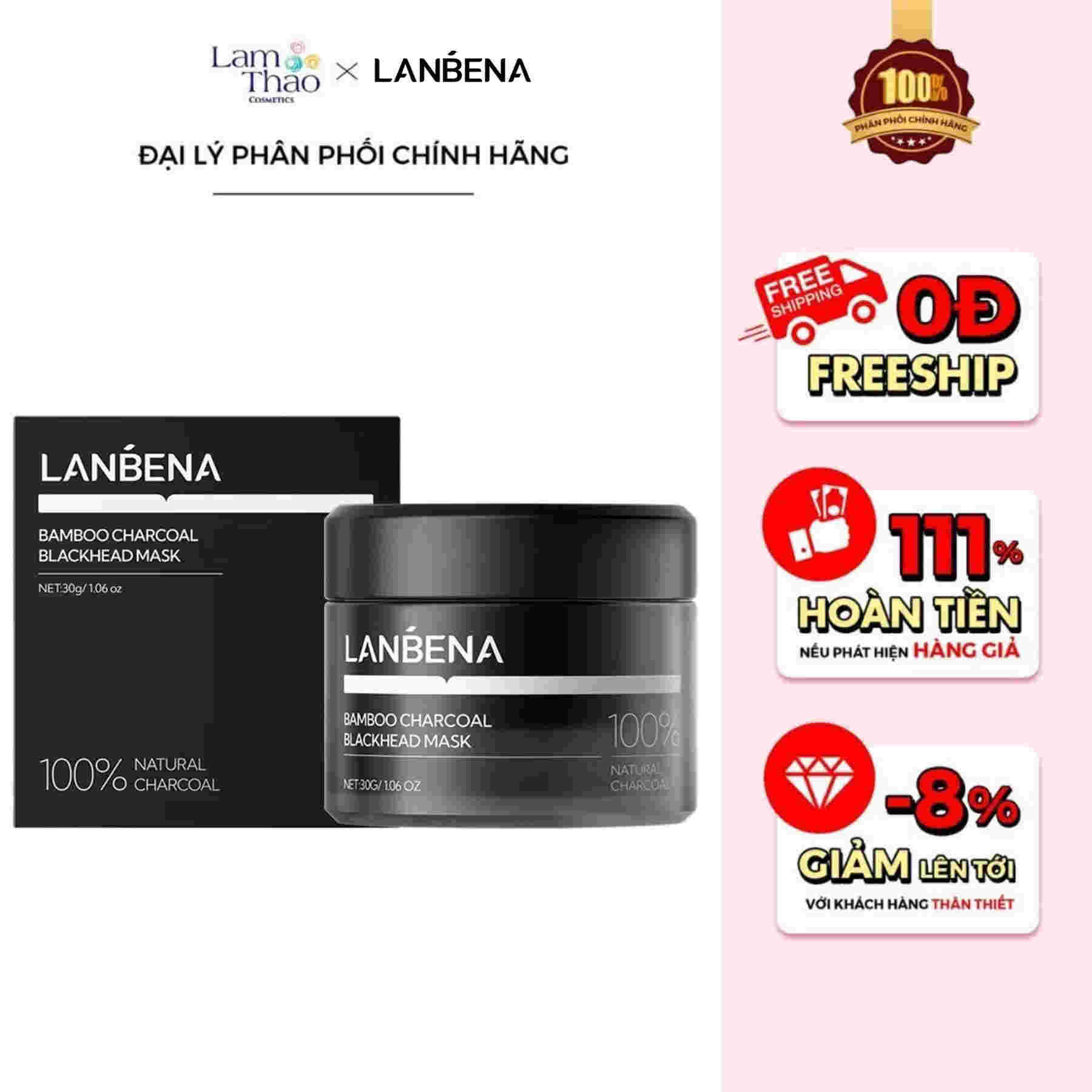 Mặt Nạ Lột Mụn Lanbena Than Tre Loại Bỏ Mụn Đầu Đen Mặt Nạ Lột Mụn Lanbena Than Tre Loại Bỏ Mụn Đầu Đen 30g