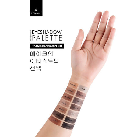 Bảng Màu Mắt Chuyên Nghiệp Vacosi (Eyeshadow Palette ) 82EKB Koffee Brown
