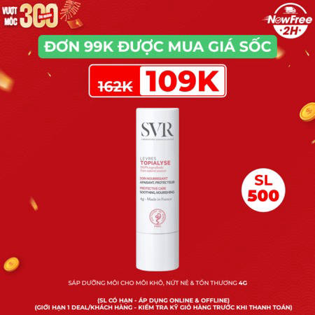 Sáp Dưỡng Môi SVR Cho Môi Khô, Nứt Nẻ & Tổn Thương 4g