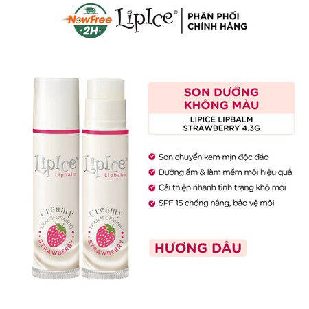 Son Dưỡng LipIce Không Màu Chuyển Kem Mịn (Creamy Lipbalm ) Dâu