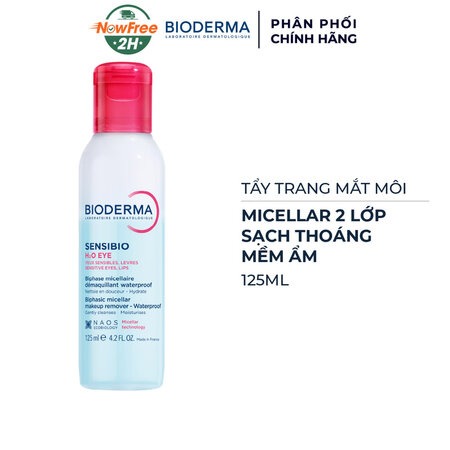 Tẩy Trang Mắt Môi Bioderma Sạch Thoáng & Mềm Ẩm (Sensibio H2O Eye)