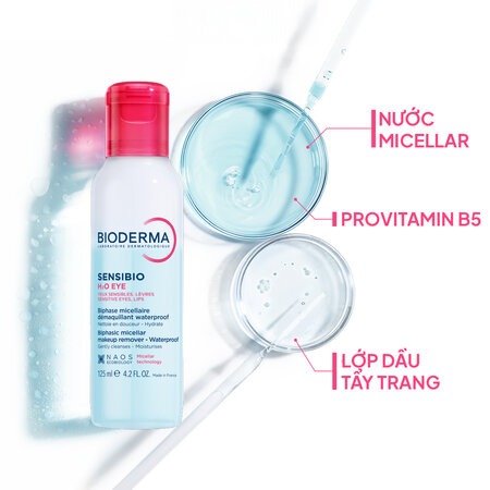Tẩy Trang Mắt Môi Bioderma Sạch Thoáng & Mềm Ẩm (Sensibio H2O Eye)