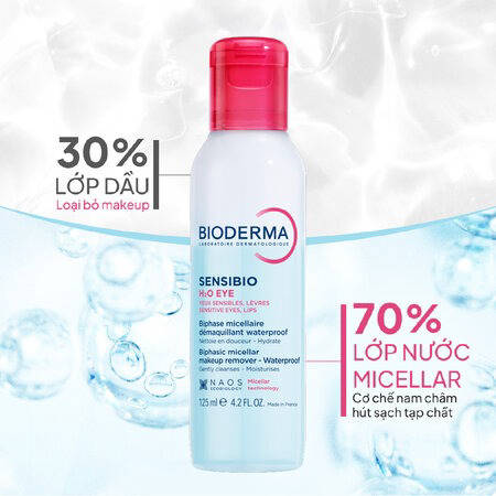 Tẩy Trang Mắt Môi Bioderma Sạch Thoáng & Mềm Ẩm (Sensibio H2O Eye)