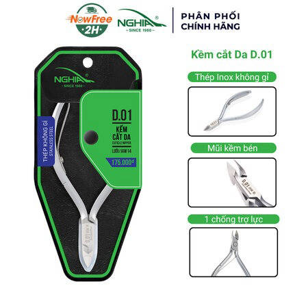 Kềm Cắt Da Kềm Nghĩa Thép Không Gỉ D.01 (Mũi 14) Mũi 14