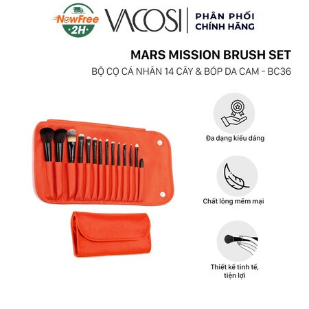 Bộ Cọ Trang Điểm Vacosi 14 Cây (Mars Mission Brush Set)