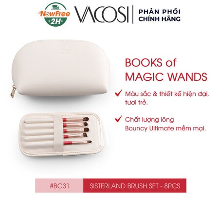 Bộ Cọ Trang Điểm Vacosi 8 Cây Kèm Ví Đựng (Sisterland Brush Set)
