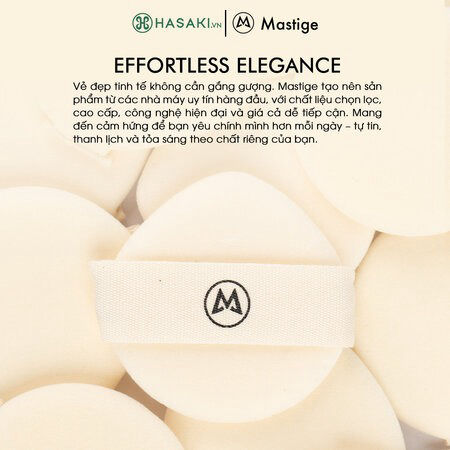 Bộ 2 Bông Phấn Phủ Trang Điểm Mastige Mỏng Mịn Tán Phấn Đều (Premium Powder Puff)