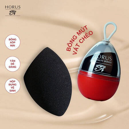 Mút Trang Điểm Horus 3D Beauty Sponge Vát Chéo (3D Beauty Sponge) Đen