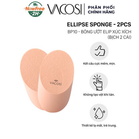 Bông Phấn Ướt Vacosi Elip Xúc Xích (Ellipse Sponge)