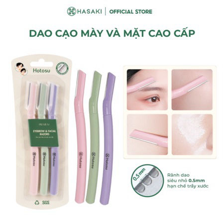 Dao Cạo Mày Và Mặt Hotosu Cao Cấp (Premium Eyebrow & Facial Razors) Cạo Mày Và Mặt