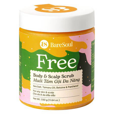 Muối Tắm Gội Đa Năng BareSoul Free Cho Da Đầu & Cơ Thể (Free Body & Hair Scrub) 330g