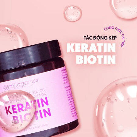 Kem Ủ Tóc Milaganics Keratin & Biotin Phục Hồi Hư Tổn (Super Repairing Hair Mask Keratin Biotin)
