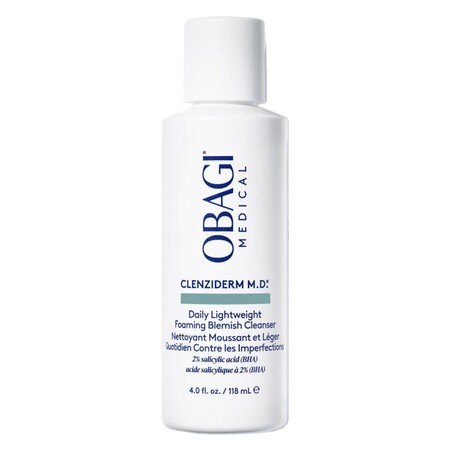 Sữa Rửa Mặt Obagi 2% BHA Sạch Sâu, Tẩy Tế Bào Chết Clenziderm MD Daily Lightweight Foaming Blemish Cleanser( 118ml