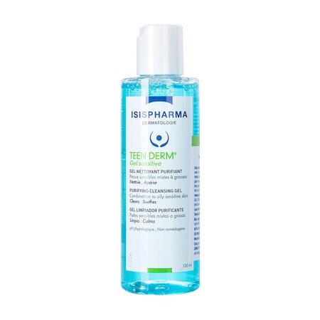 Gel Rửa Mặt Isis Pharma Giảm Nhờn Mụn Cho Da Nhạy Cảm (Teen Derm Gel Sensitive) 250ml
