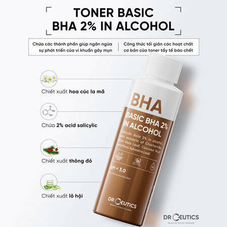 Dung Dịch Tẩy Da Chết DrCeutics 2% BHA Nền Cồn (Basic BHA 2% In Alcohol) 100ml