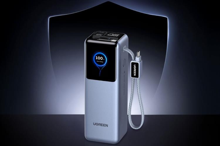 Pin sạc dự phòng 25000mAh Type C PD QC 3.0 200W Ugreen PB728 kèm Cáp Dây Rút Type C