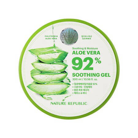 Gel Dưỡng Ẩm Nature Republic Chiết Xuất Lô Hội (Soothing & Moisture Aloe Vera 92% Soothing Gel) 300ml