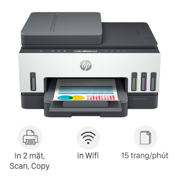 Máy in phun màu đa năng HP Smart Tank 750 Wifi