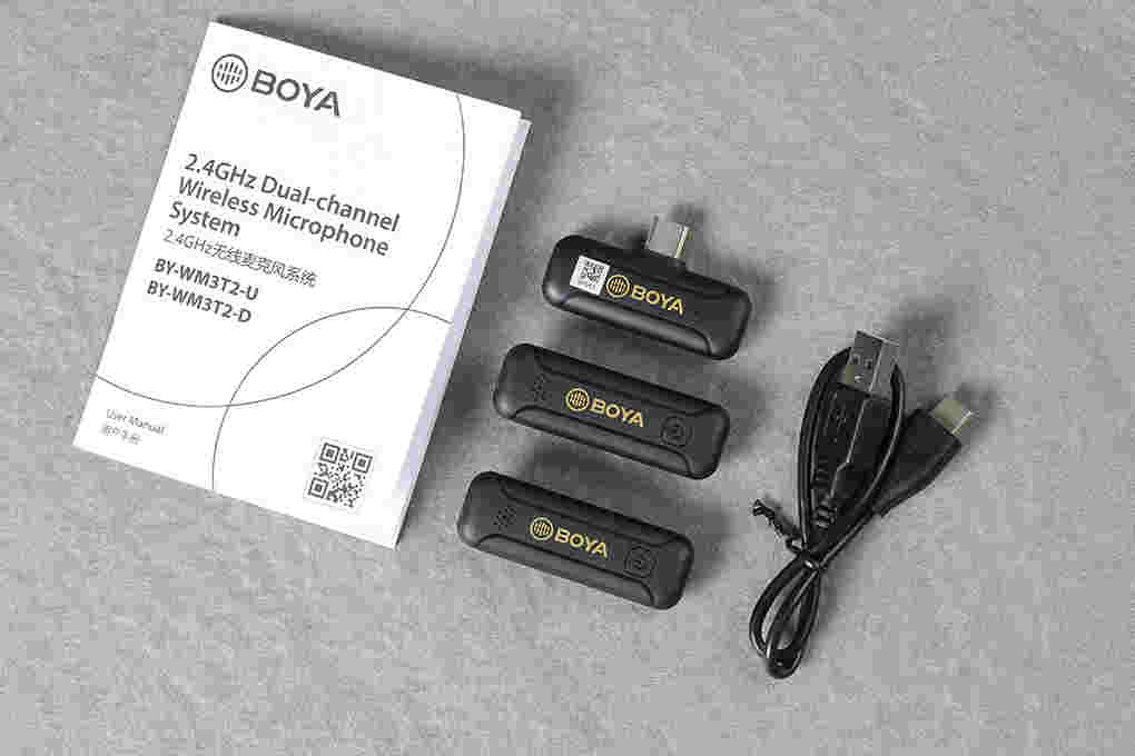 Micro cài áo không dây BOYA BY-WM3T2 Type-C