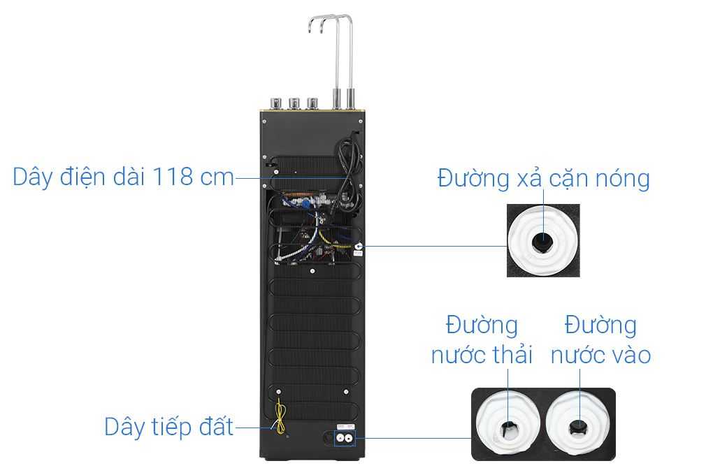 Máy lọc nước RO nóng nguội lạnh Hydrogen ion kiềm Mutosi MP-P88N 10 lõi