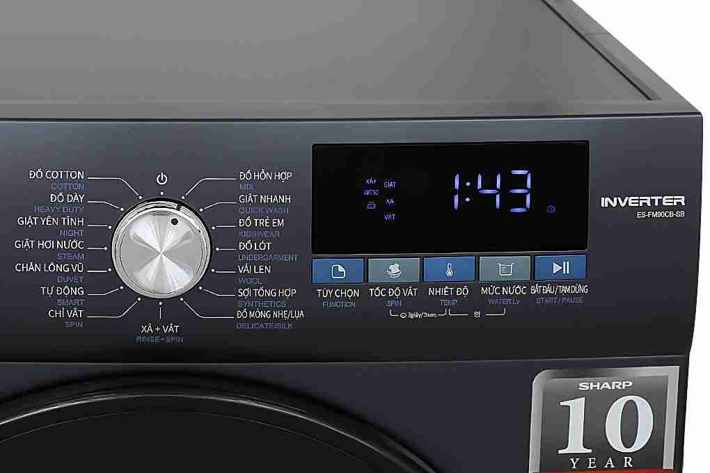 Máy giặt Sharp Inverter 9 kg ES-FM90CB-SB