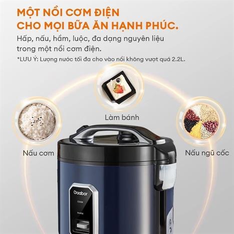 Nồi cơm nắp gài Gaabor 2.2 lít RC50M-BE01A