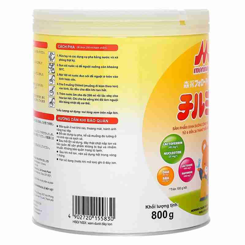 Sữa bột Morinaga Chilmil số 2 800g (mẫu mới)