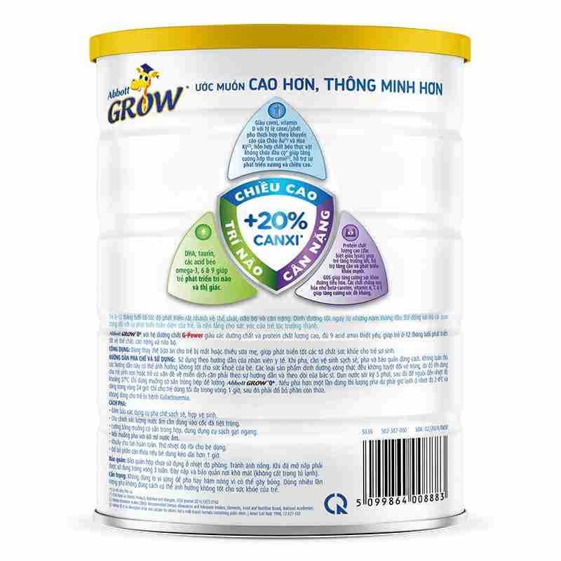 Sữa bột Abbott Grow 0+ 850g