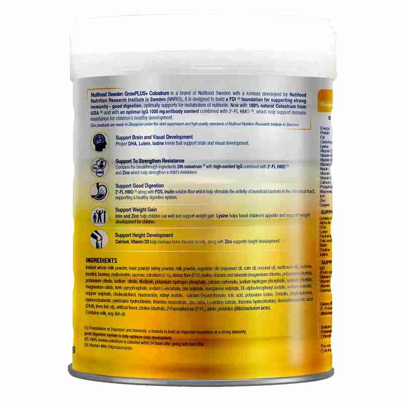 Sữa bột Nutifood GrowPLUS+ vàng 2+ hương vani 800g