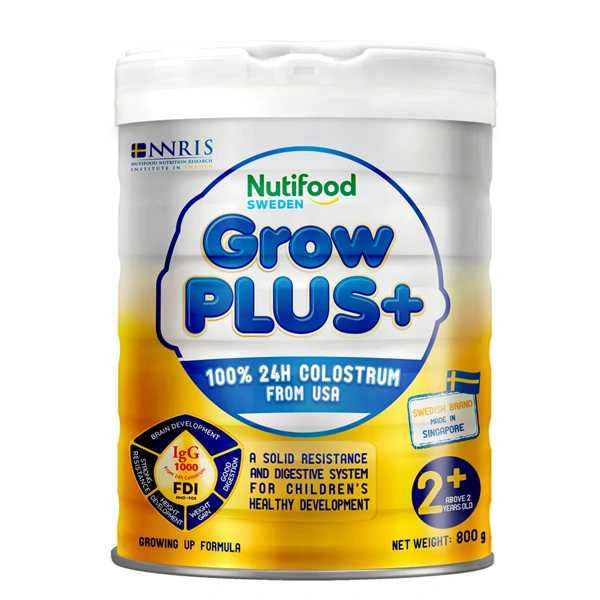 Sữa bột Nutifood GrowPLUS+ vàng 2+ hương vani 800g
