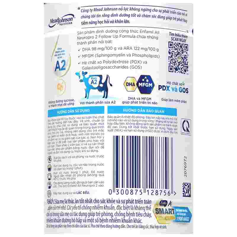 Sữa bột Enfamil A2 Neuropro Follow Up Formula số 2 350g