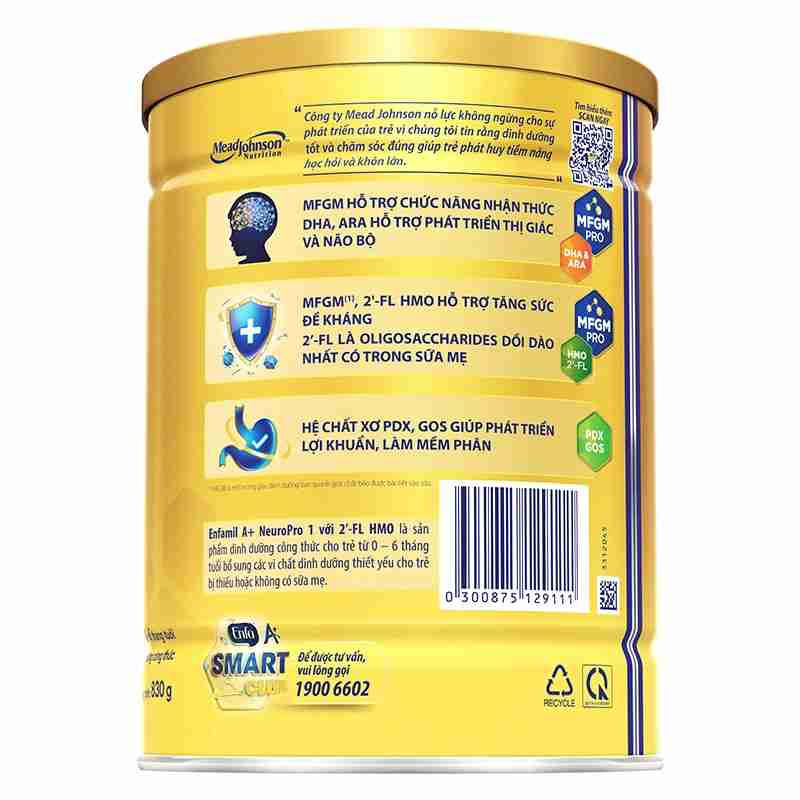 Sữa bột Enfamil A+ Neuropro số 1 830g