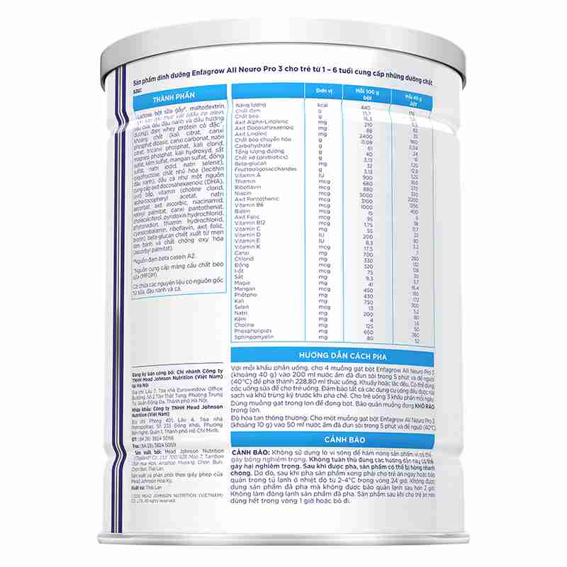 Sữa bột Enfagrow A2 Neuropro số 3 800g