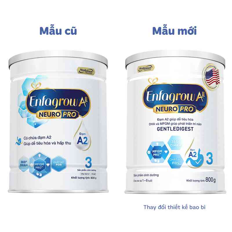 Sữa bột Enfagrow A2 Neuropro số 3 800g