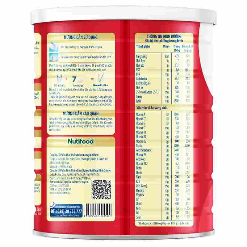 Sữa bột Nutifood GrowPLUS+ đỏ 1+ 1.5kg
