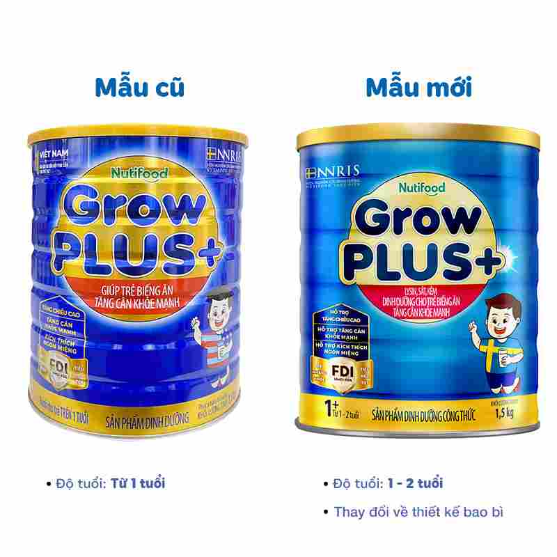Sữa bột Nutifood GrowPLUS+ xanh 1+ 1.5kg
