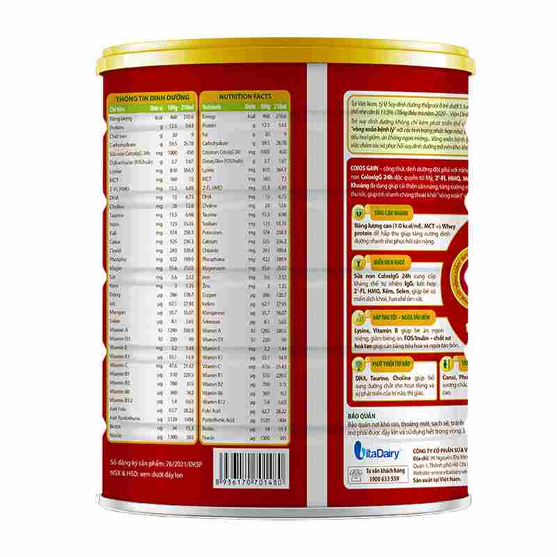 Sữa bột ColosBaby Colos Gain 0+ 800g (0-12 tháng)