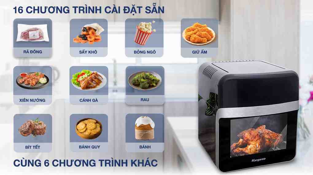 Lò chiên không dầu Kangaroo KG12AF6A 12.5 lít