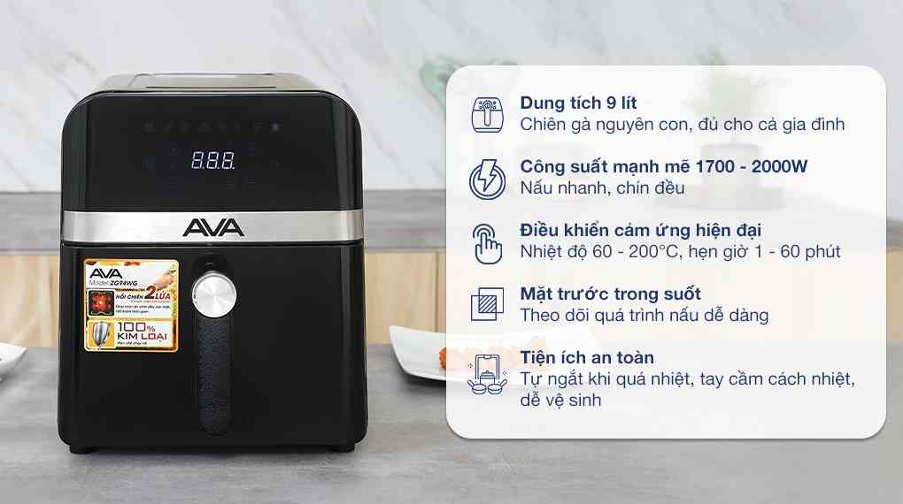 Nồi chiên không dầu AVA ZG94WG 9 lít