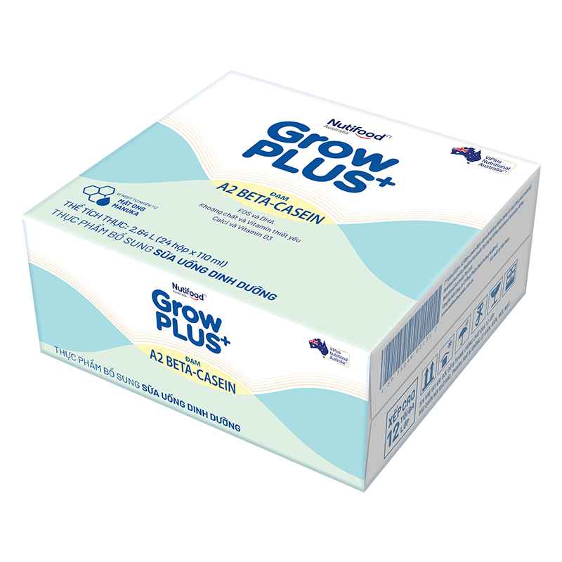 Thùng 24 hộp sữa bột pha sẵn GrowPLUS+ A2 BETA-CASEIN 1+ 110ml