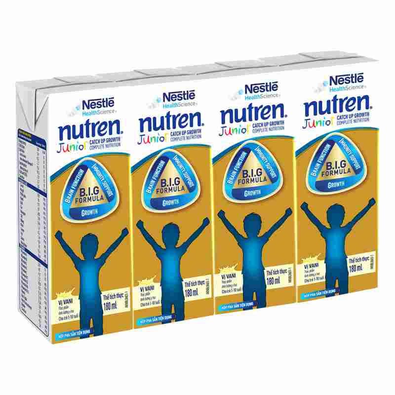 Thùng 24 hộp sữa pha sẵn Nutren Junior hương vani 180ml