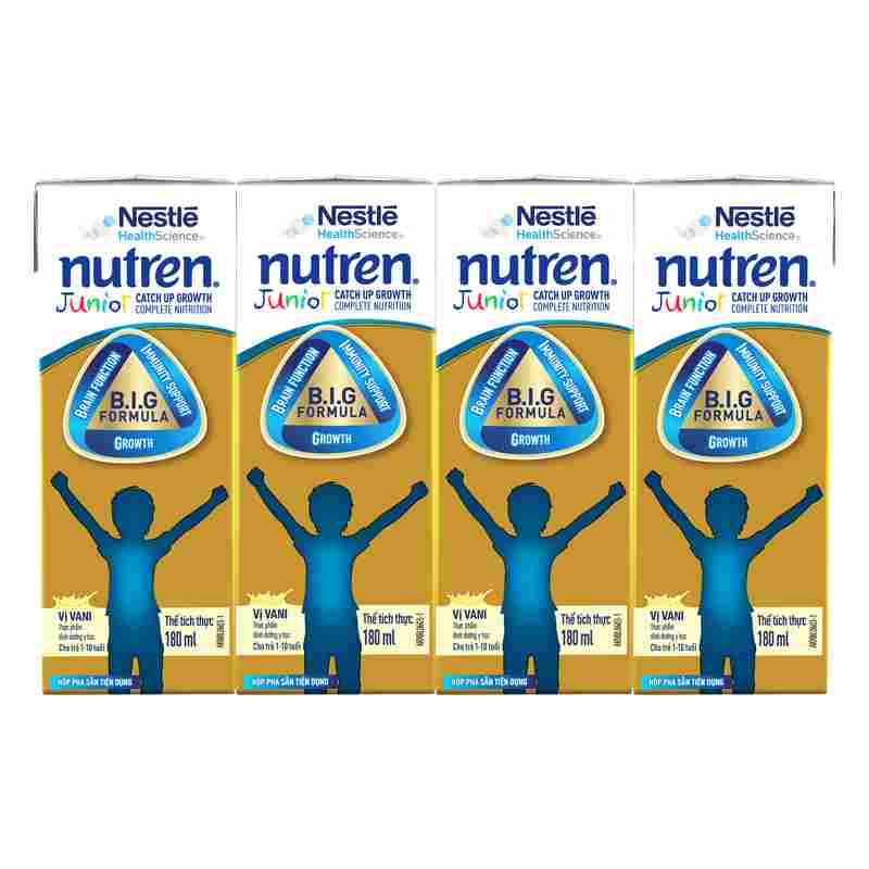 Thùng 24 hộp sữa pha sẵn Nutren Junior hương vani 180ml
