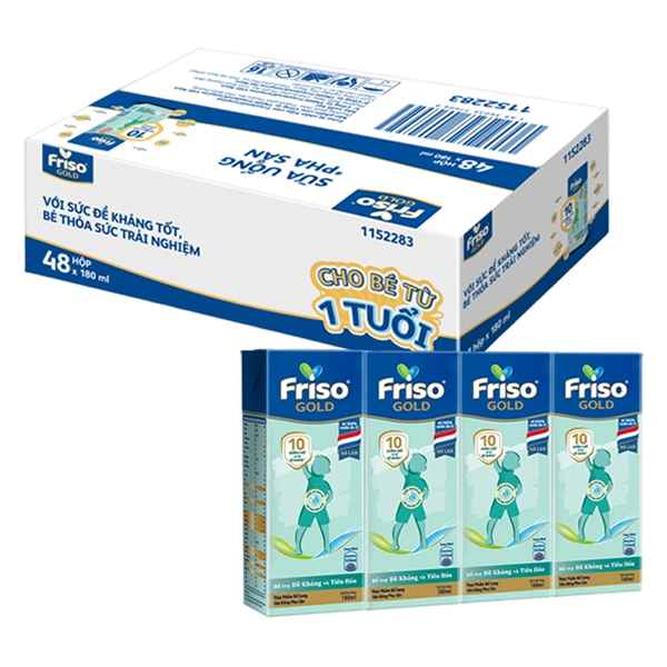 Thùng 48 hộp sữa pha sẵn Friso Gold hương vani 180ml
