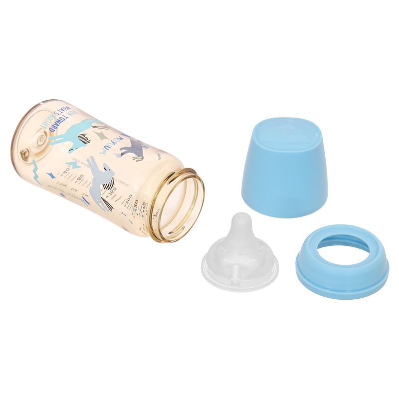 Bình sữa nhựa PPSU Moyuum All In One Bottle cổ rộng 270ml - Ngựa xanh