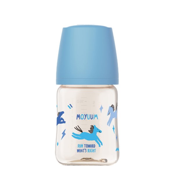 Bình sữa nhựa PPSU Moyuum All In One Bottle cổ rộng 170ml - Ngựa xanh